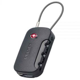 DELSEY TSA 3-DI COMBI PADLOCK BLACK - إكسسوارات السفر