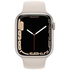 Apple Watch Series 7 GPS, 41mm Starlight Aluminium Case with Starlight Sport Band - اكسسوارات ايواتش