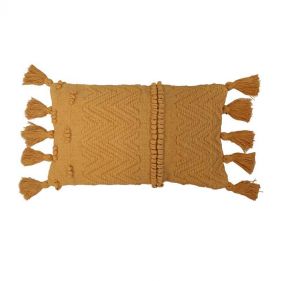 TASSEL CUSHION CHINDI TWIST HONEY 30X50 - وسادة  CHINDI TWIST HONEY مع شراشيب - حجم:  30X50