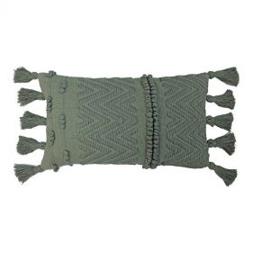 TASSEL CUSHION CHINDI TWIST KAKI 30X50 - وسادة  CHINDI TWIST KAKI مع شراشيب - حجم:  30X50