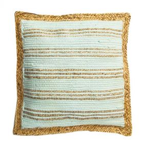 CUSHION CHINDI STRIPE SAUGE 50X50 - وسادة SAUGE ذات شرائط صينية - حجم:   50X50