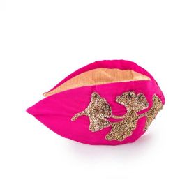 EMBROIDERED HEADBAND PINK BROCADE  - باند شعر مطرز باللون الزهري  BROCADE