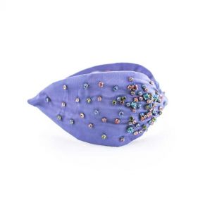 EMBROIDERED HEADBAND LAVENDER  - باند شعر مطرز باللافندر