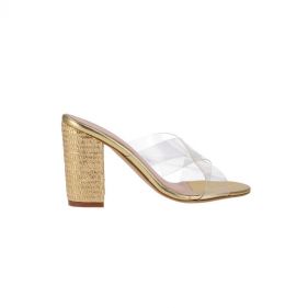 HIGH HEELS TRANPARENT GOLD HEELS 10CM  - حذاء بكعب عالي شفاف
