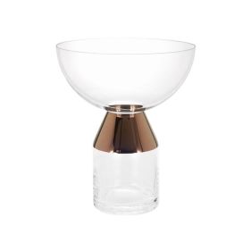 TANK VASE LARGE CLEAR & COPPER - مزهرية