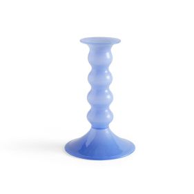 WAVY CANDLEHOLDER-MEDIUM-JADE LIGHT BLUE - حامل شمع