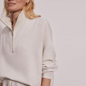 HAWLEY HALF ZIP SWEAT  - بلوزة صوف