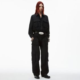 BUTTON UP ARTICULATED JUMPSUIT - بدلة من قطعة واحدة 