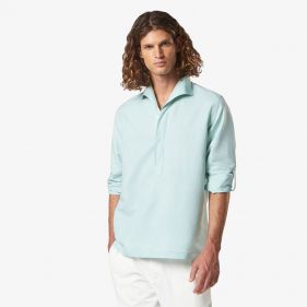 HALF BUTTON SHIRT  - قميص سادة كم طويل  