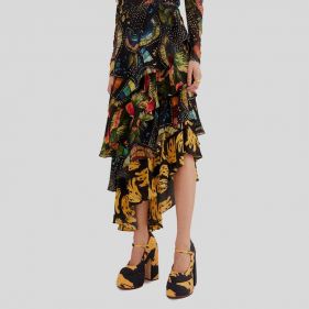 MIXED TIERED MIDI SKIRT - ØªÙ†ÙˆØ±Ø©