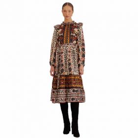 HIGH NECK LONG SLEEVE M  - فستان