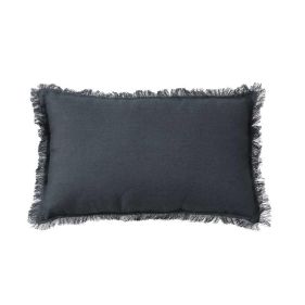 LINEN CUSHION WITH FRINGES URBAN GREY 30 X 50 - مخدات