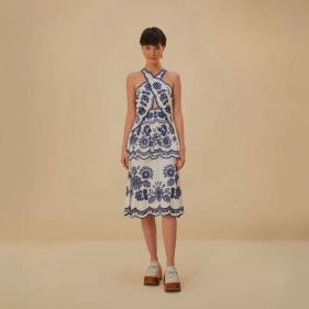 RICHELIEU SLEEVELESS CUT OUT MIDI DRESS  - فستان