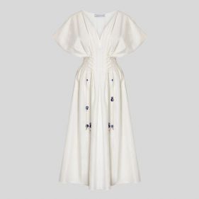 V NECK DRESS - فستان