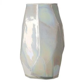 VASE GRAPHIC LUSTER WHITE L - مزهرية