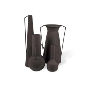 VASES ROMAN BLACK SET 4 - مزهرية