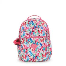 LARGE BACKPACK FLAMINGO LEAVES - شنطة ظهر