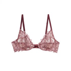LUREX AND LACE LILY EMBROIDERY DEMI BRA  - صدرية ذات سلك داخلي
