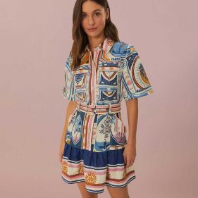SHORT SLEEVE MINI DRESS  - فستان