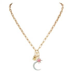 14K  SUGAR POP MOON NECKLACE - أقراط