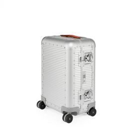 BANK SPINNER 55M ALUMINUM : FABBRICA PELLETTERIE MILANO : MOONLIGHT SILVER : OS - أمتعة زي إتش