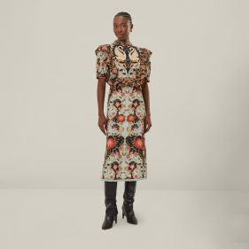 SHORT SLEEVE MIDI DRESS  - فستان