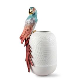 MACAW BIRD VASE RED: LLADRO - مزهرية
