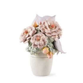 VASE WITH FLOWERS PINK: LLADRO - مزهرية