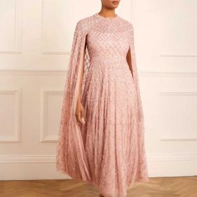 HEART LATTICE ANKLE GOWN - فستان