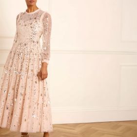 SHOOTING STARS LS  ANKLE GOWN - فستان