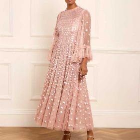 GLISTEN LS  ANKLE GOWN - فستان