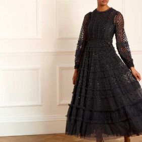 DOT SHIMMER ANKLE GOWN - فستان