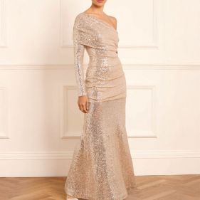 NOVA ONE-SHOULDER ANKLE GOWN - فستان