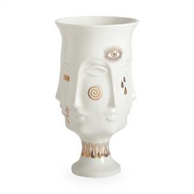 GILDED DORA MAAR URN WHITE/GOLD OS: JONATHAN ADLER - مزهرية