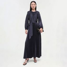 VARENYA LS PLEATED MIDI DRESS - فستان