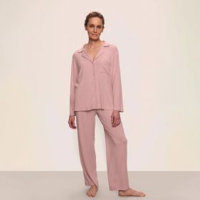 GISELE RIB LONG PJ SET - بيجاما