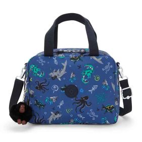 MIYO LARGE LUNCHBAG : KIPLING : UNDERSEA PARTY : OS - ديلسي حقيبة صغيرة محمولة باليد