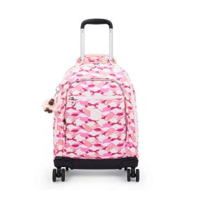 NEW ZEA LARGE WHEELED BACKPACK : KIPLING : PINK PALM : OS - حقائب مزودة بعجلات