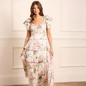 ROSE  BACKLESS ANKLE GOWN - فستان