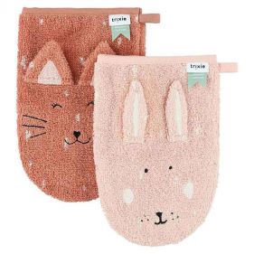 WASHCLOTHS 2 PACK   MRS. CAT   MRS. RABBIT   - إكسسوارات