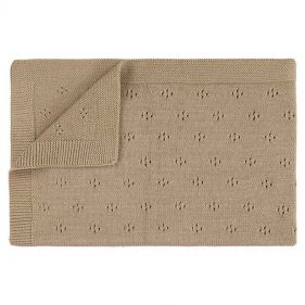 KNITTED BLANKET   75X100CM   SAND   - إكسسوارات