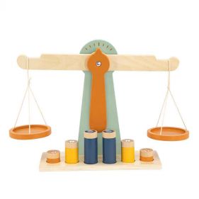 WOODEN SCALE WITH 6 WEIGHTS   - ألعاب