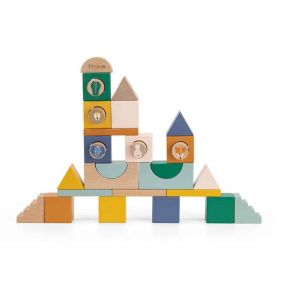WOODEN BLOCK CITY   31PCS   - ألعاب