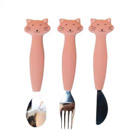 STAINLESS STEEL CUTLERY SET WITH SILICONE HANDLE   MRS. CAT   - إكسسوارات