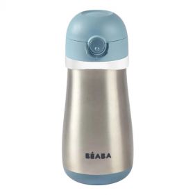 BEABA STAINLESS STEEL BOTTLE 350 ML   HANDLE WINDY BLUE - إكسسوارات