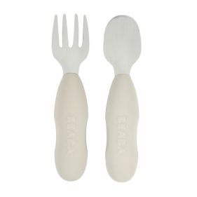 BEABA SET OF 2 STAINLESS STEEL PRE CUTLERY   VELVET GREY - إكسسوارات